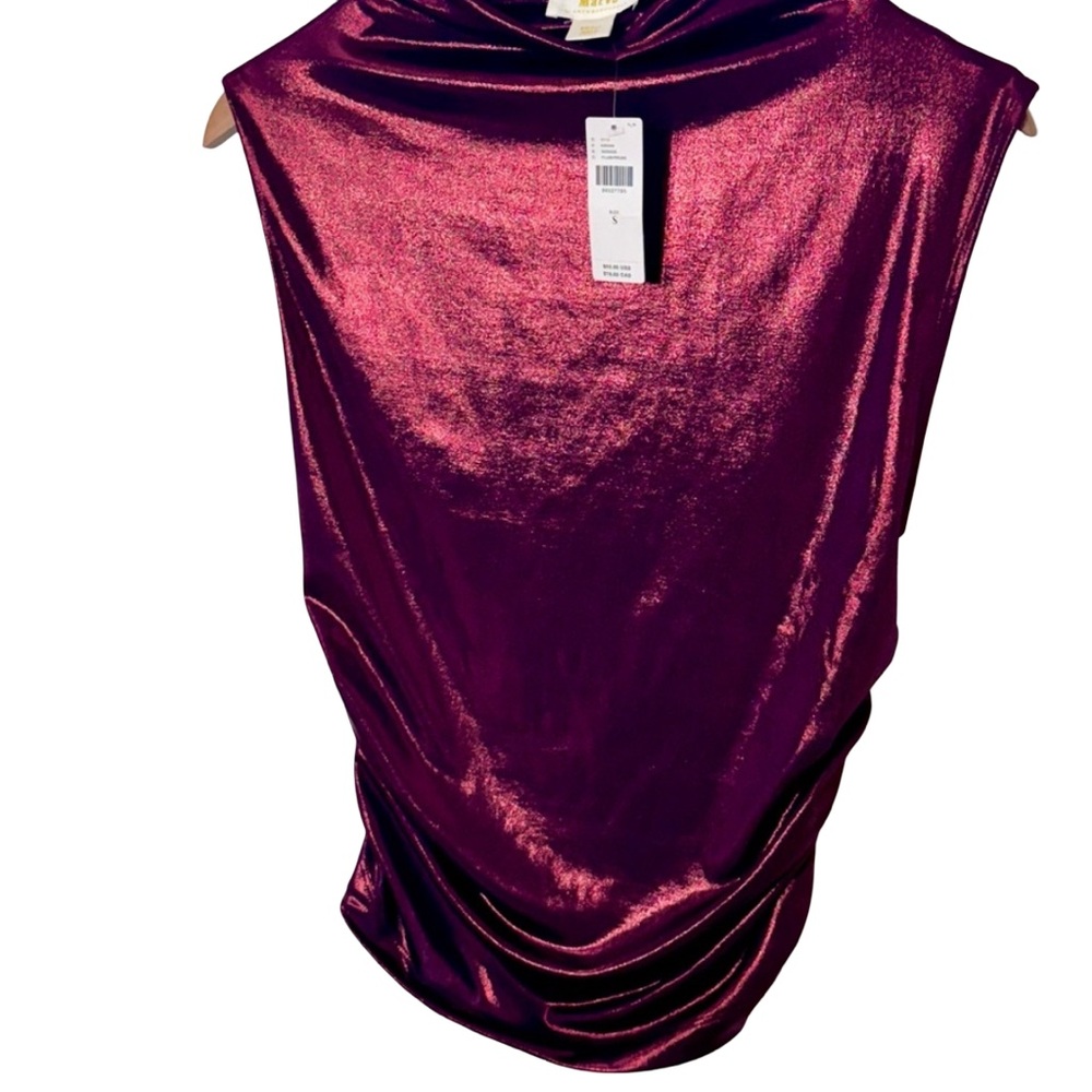 NWT Maeve by  ANTHROPOLOGIE Elegant Metallic Sleeveless Top size Small - Picture 2 of 10